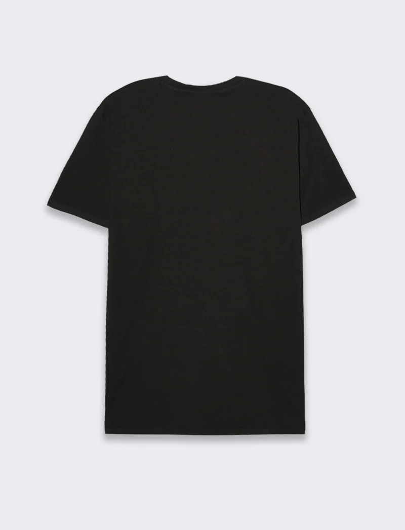 T-shirt waffle regular fit da uomo - Nero