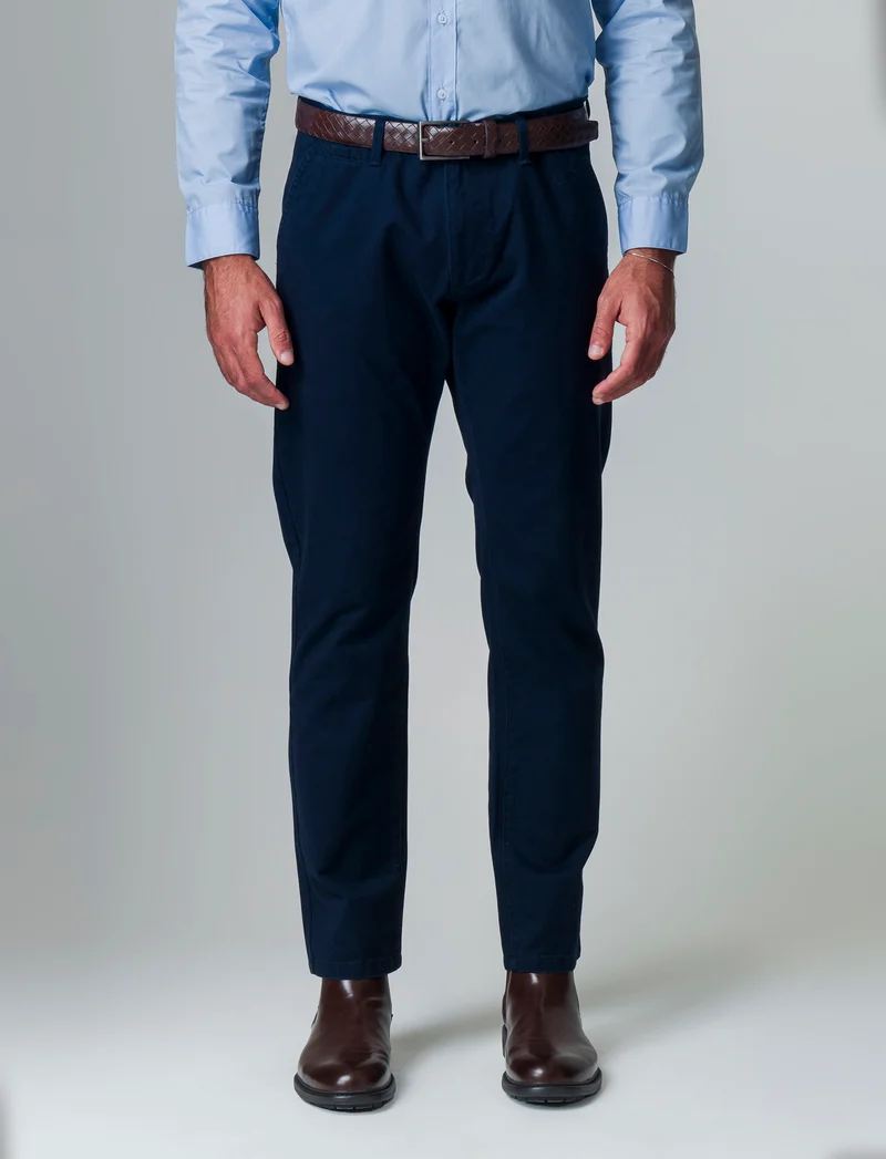 Pantaloni basic chino regular fit da uomo - Blu