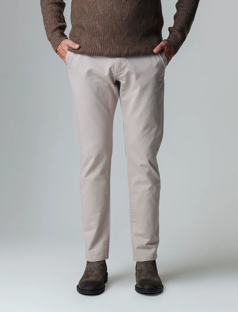 Pantaloni basic chino regular fit da uomo - Beige
