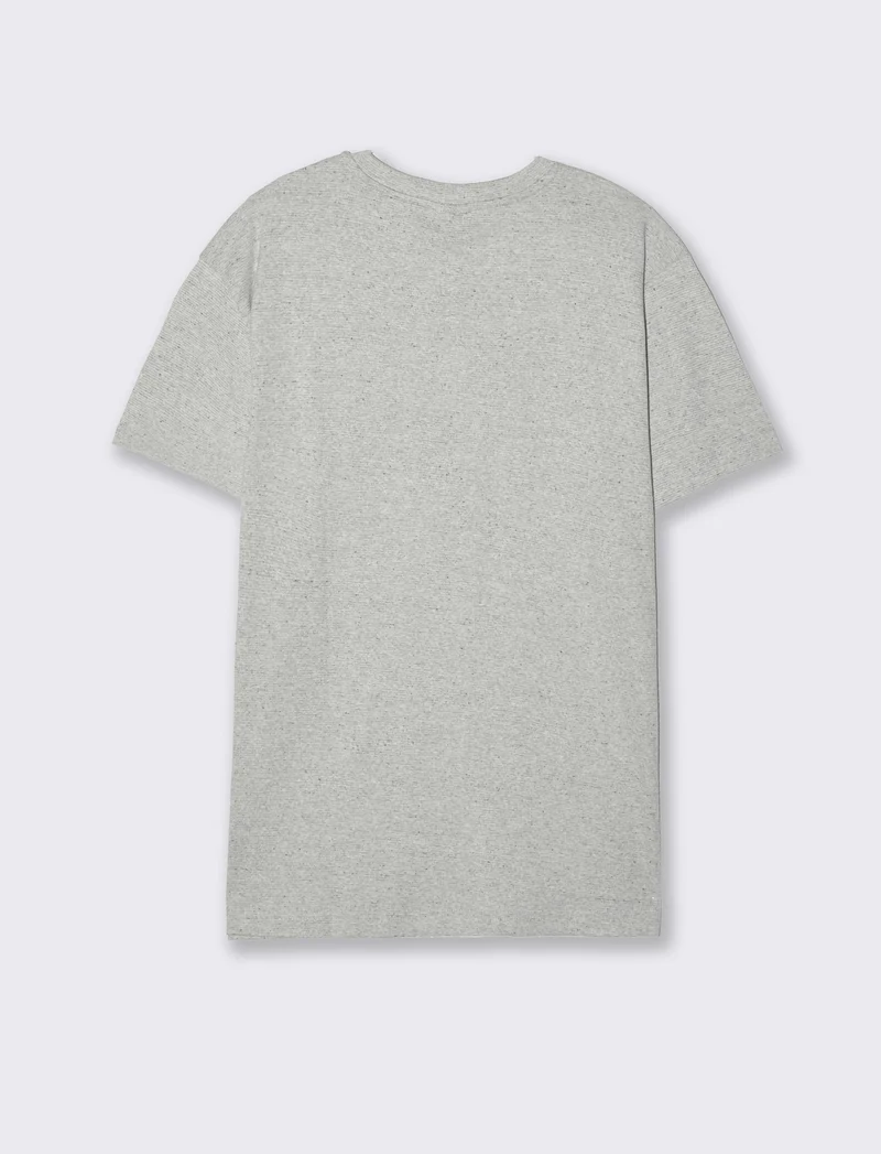 T-shirt girocollo in ottoman melange - Grigio mel.