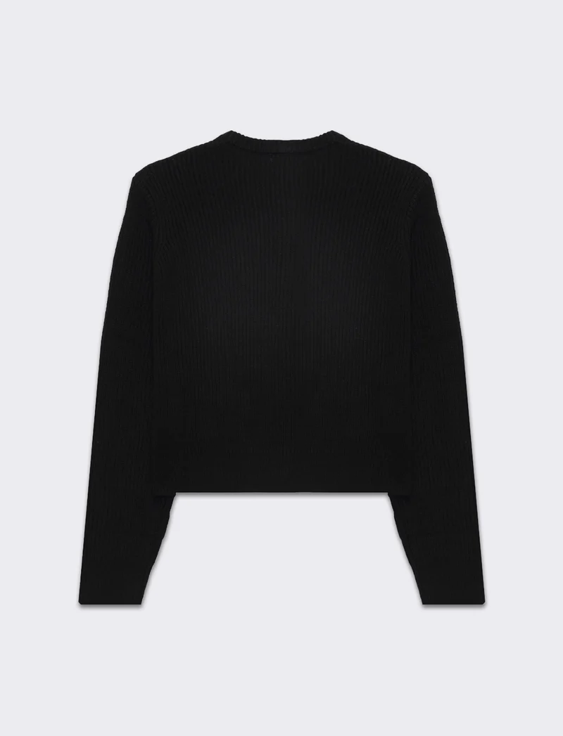Cardigan con paillettes da donna - Nero