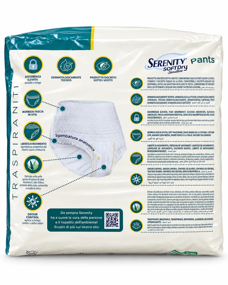Pannoloni a Mutandina Serenity Soft Dry Sensitive Pants Extra Taglia M 12 Pezzi - PROMO