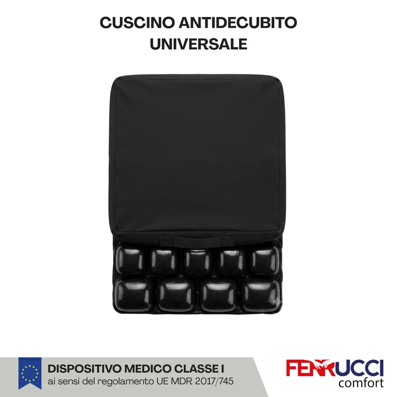 Cuscino Antidecubito Gonfiabile per Sedia a Rotelle, Ufficio, Divano - Previene e Tratta Piaghe da decubito - Dispositivo Medico Classe 1