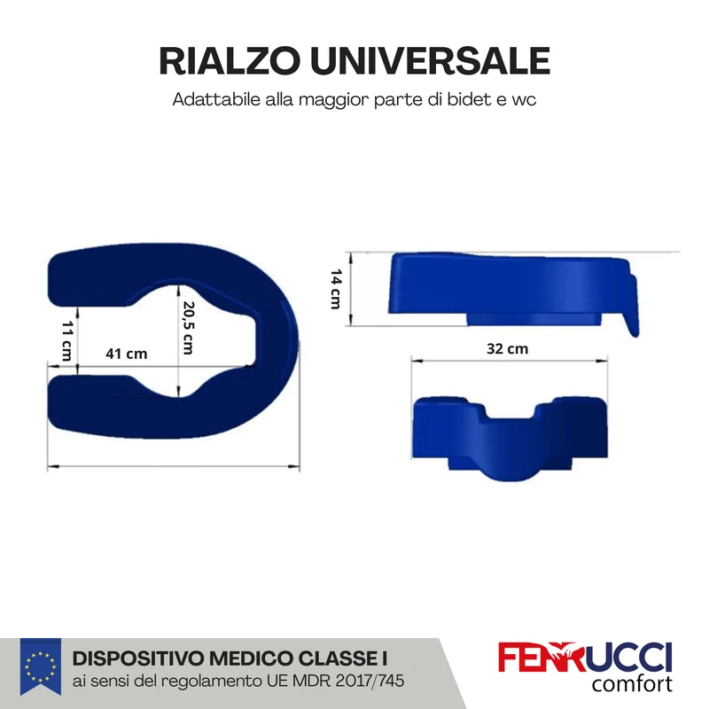 Rialzo WC e Bidet per Anziani, Disabili e Gravidanza - Facile Montaggio e Lavabile