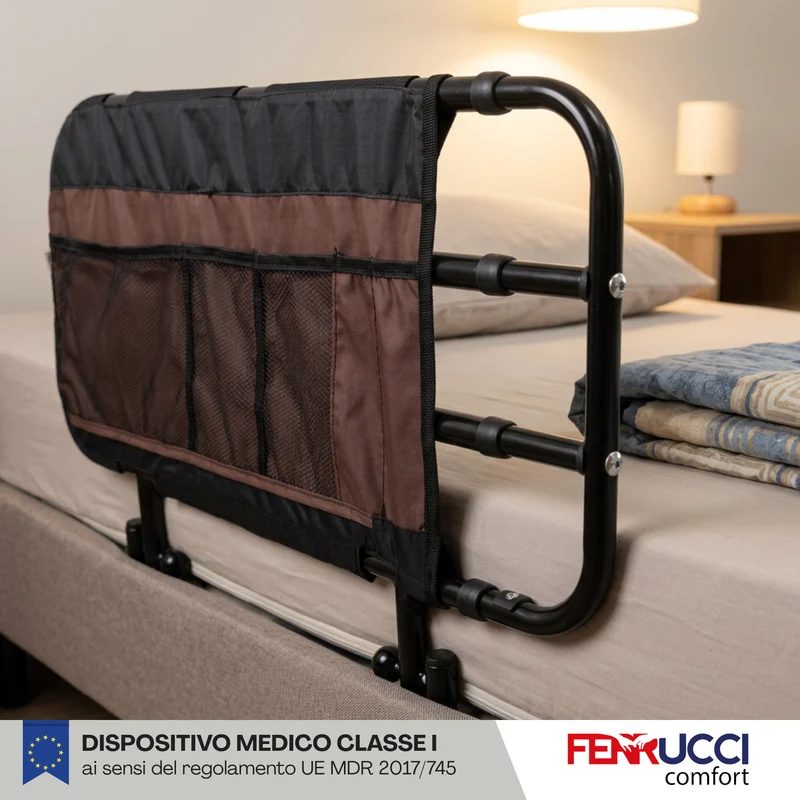 Sponda Letto Regolabile Universale Telescopica in ferro per Anziani - Dispositivo Medico di sicurezza