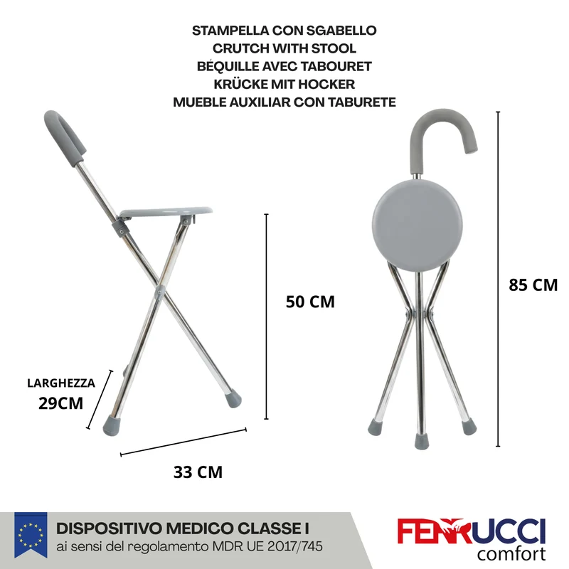 Bastone da Passeggio con Sedile - Multifunzione