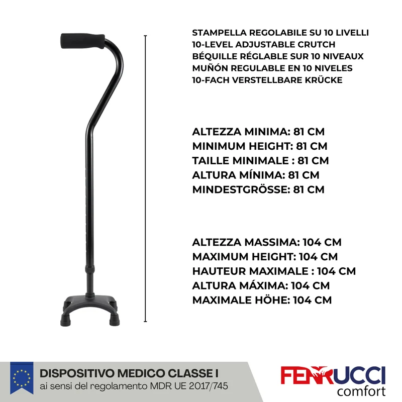 Stampella Quadripode Regolabile in altezza