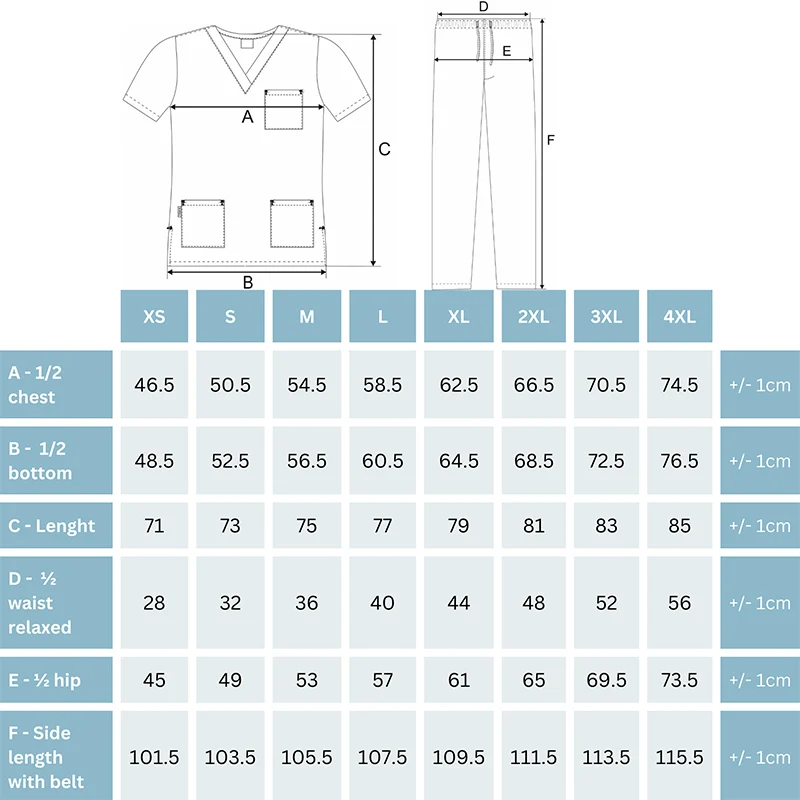 Divisa Sanitaria Collo a V Unisex - Casacca e Pantaloni Set Completo OSS e Infermieri