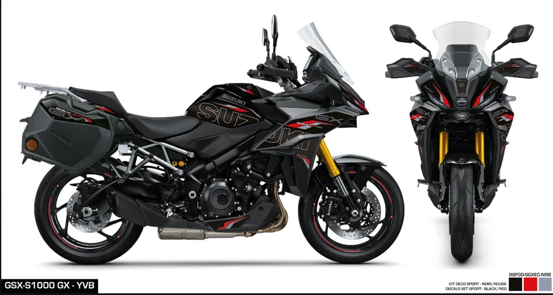 Kit Adesivi Sport per Suzuki GX 1000 Nero o Rossa - Black/Red