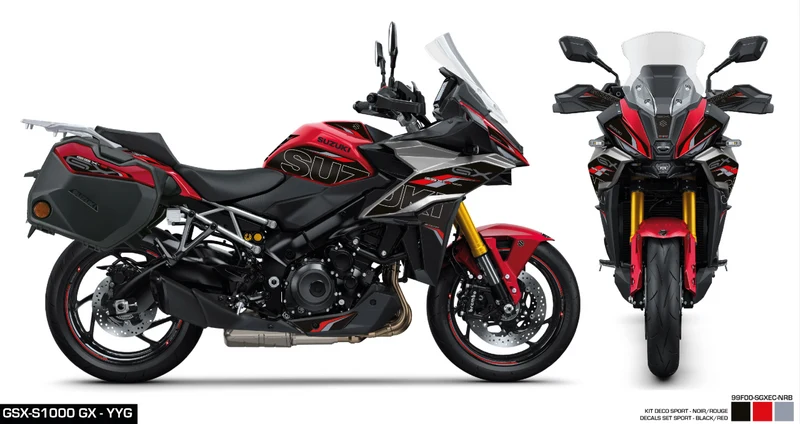 Kit Adesivi Sport per Suzuki GX 1000 Nero o Rossa - Black/Red