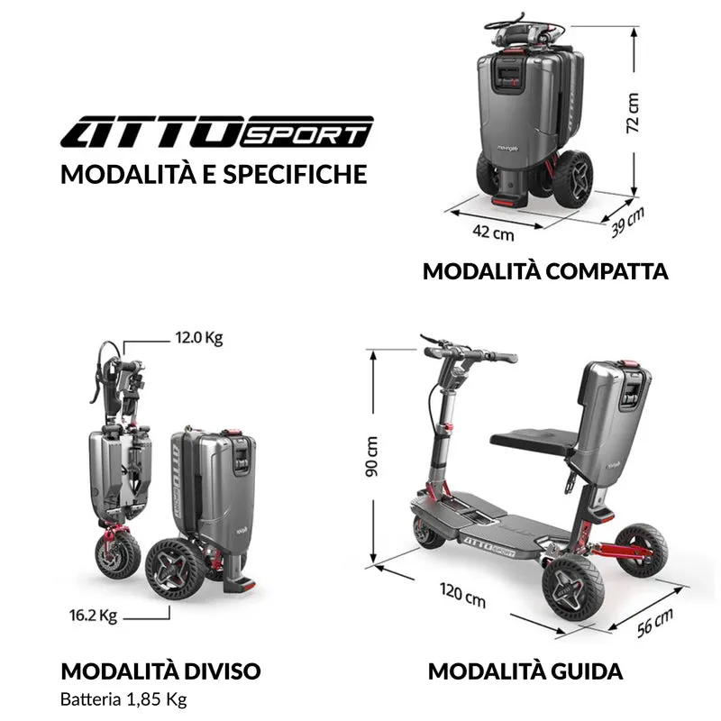 ATTO SPORT: scooter elettrico pieghevole consigliato per anziani e disabili