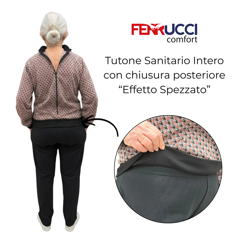 Tuta Intera Adattiva Anti-manipolazione per Esterno da Donna, Invernale con Chiusura Zip Posteriore - 9052