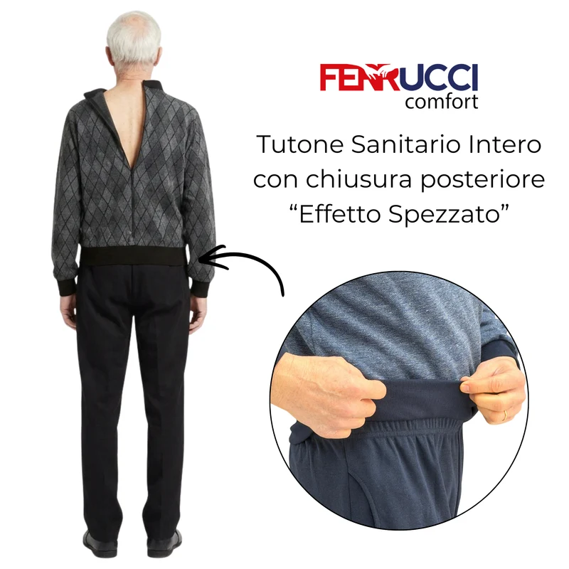 Tuta Intera Adattiva Anti-manipolazione per Esterno da Uomo, Invernale con Chiusura Zip Posteriore - 9051