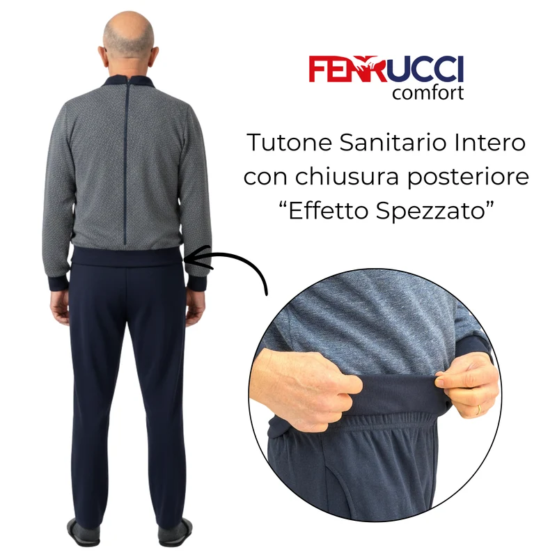Tuta Intera Adattiva Anti-manipolazione per Esterno da Uomo, Invernale con Chiusura Zip Posteriore - 9051