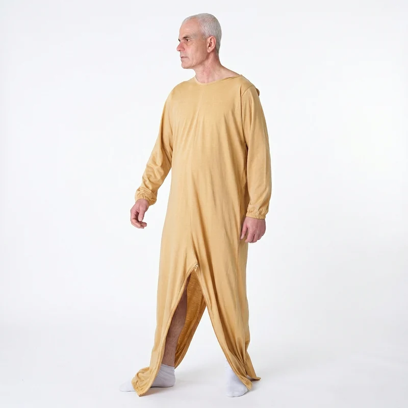 Pigiama Sanitario Girocollo Zip in 100% Cotone CON 3 Zip Manica Lunga e Pantalone Lungo - 9015/2 ML PL