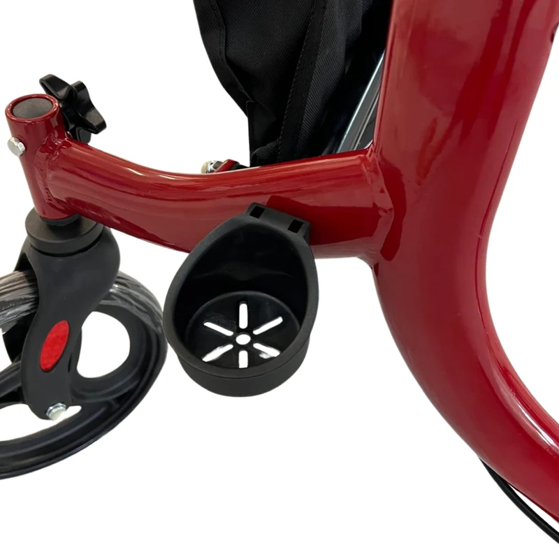 Deambulatore con Freni Pieghevole Regolabile Compatto in Alluminio, Girello per Anziani, - Cesto portaoggetti, 4 Ruote, Rollator - VITAWALK PRO SC5023B