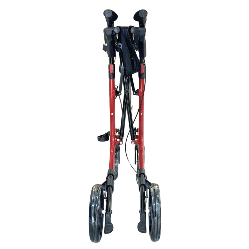 Deambulatore con Freni Pieghevole Regolabile Compatto in Alluminio, Girello per Anziani, - Cesto portaoggetti, 4 Ruote, Rollator - VITAWALK PRO SC5023B