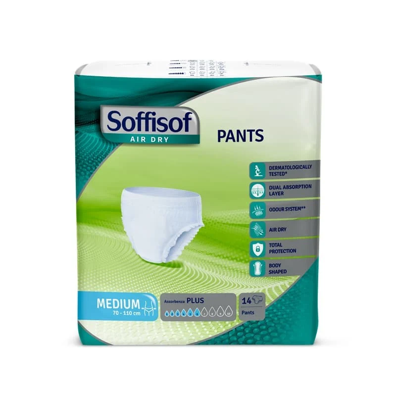 Mutandine Pannoloni Assorbenti PANTS PLUS - Incontinenza - Confezione da 14 Pezzi
