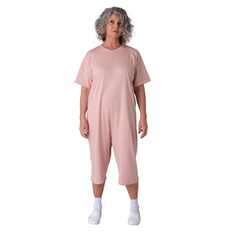 Pigiama Sanitario Girocollo 2 Zip in 100% Cotone Manica Corta e Pantalone Corto - 9015/6 MC PC