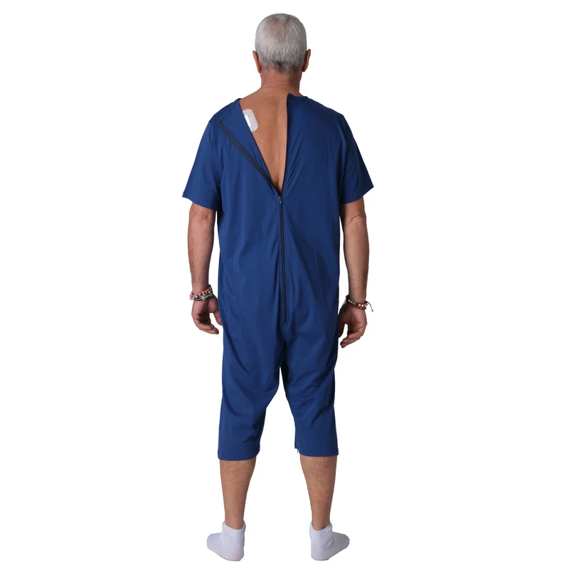 Pigiama Sanitario Girocollo 2 Zip in 100% Cotone Manica Corta e Pantalone Corto - 9015/6 MC PC