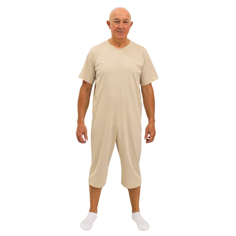 Pigiama Sanitario Girocollo 2 Zip in 100% Cotone Manica Corta e Pantalone Corto - 9015/6 MC PC