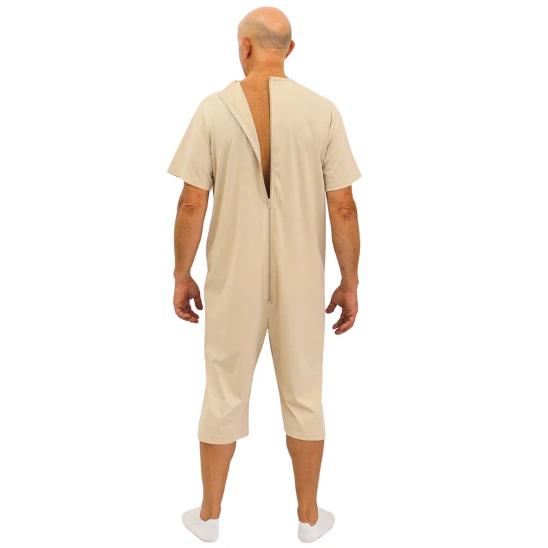 Pigiama Sanitario Girocollo 2 Zip in 100% Cotone Manica Corta e Pantalone Corto - 9015/6 MC PC