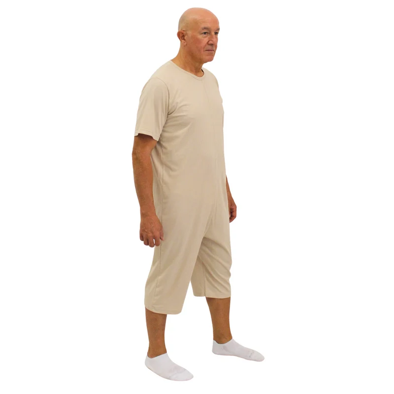 Pigiama Sanitario Girocollo 2 Zip in 100% Cotone Manica Corta e Pantalone Corto - 9015/6 MC PC