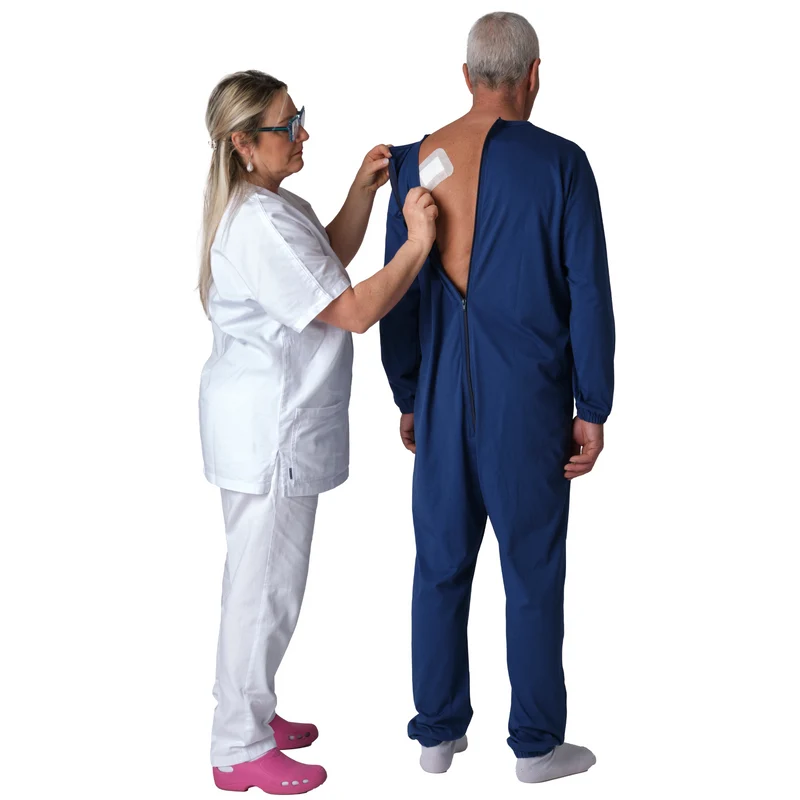 Pigiama Sanitario Girocollo Zip in 100% Cotone Manica Lunga e Pantalone Lungo - 9015/1 ML PL