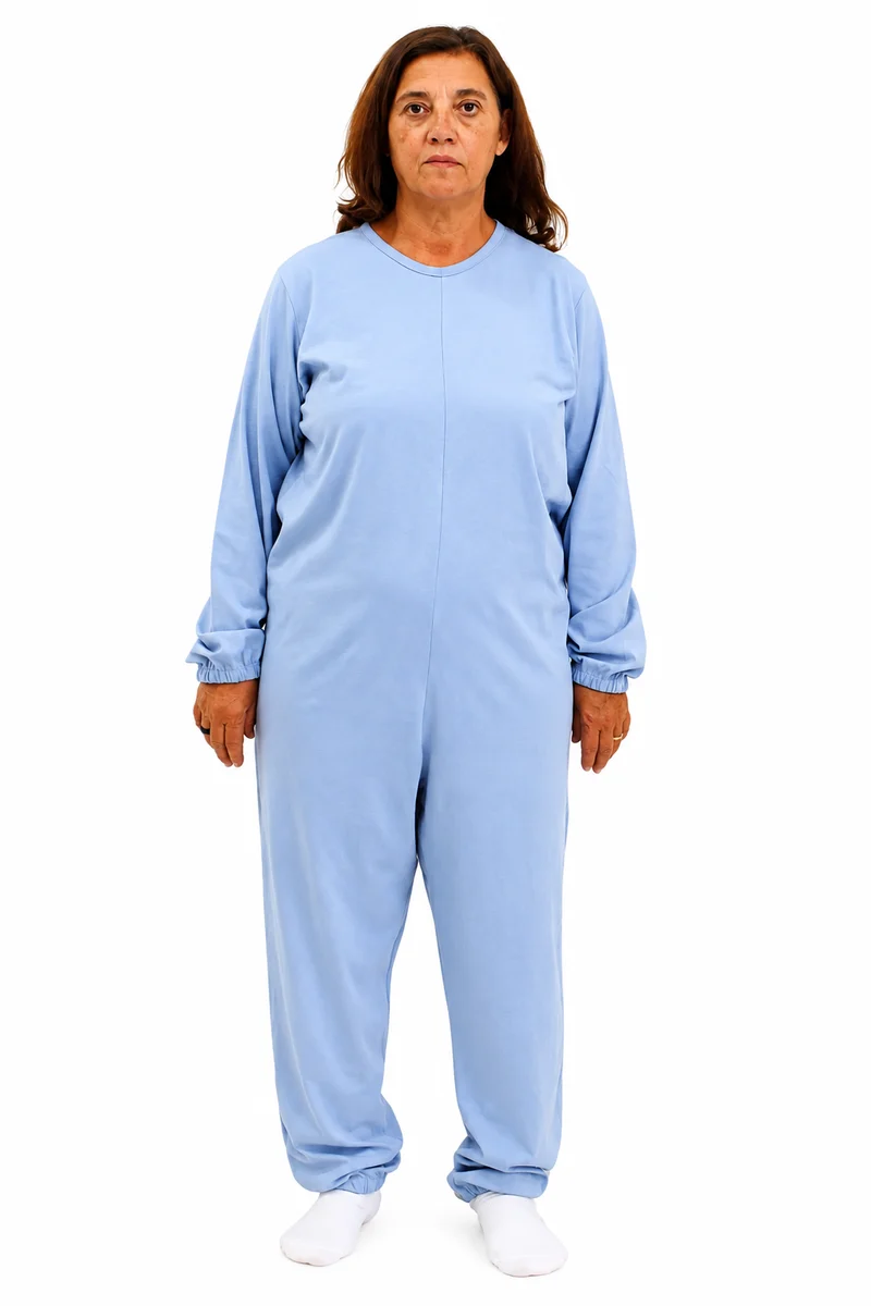 Pigiama Sanitario Girocollo Zip in 100% Cotone Manica Lunga e Pantalone Lungo - 9015/1 ML PL