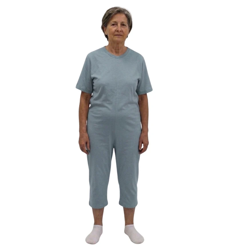 Pigiama Sanitario Girocollo in 100% Cotone Manica Corta e Pantalone Corto - 9015/5 MC PC