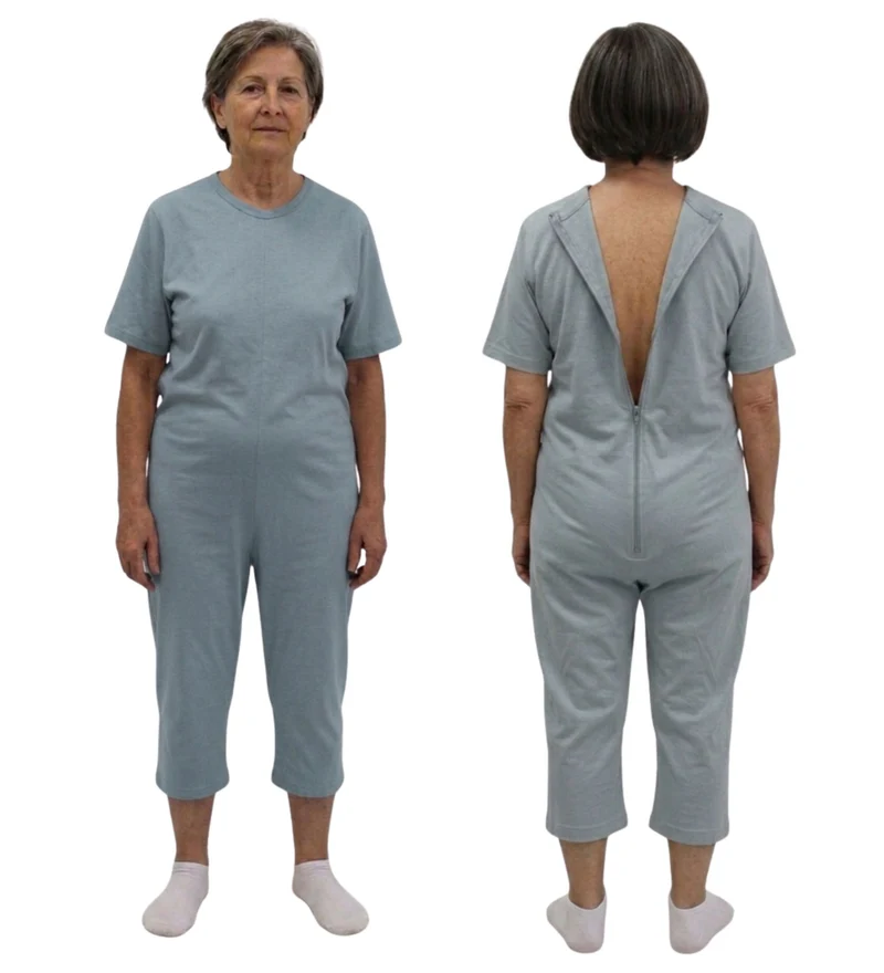Pigiama Sanitario Girocollo in 100% Cotone Manica Corta e Pantalone Corto - 9015/5 MC PC