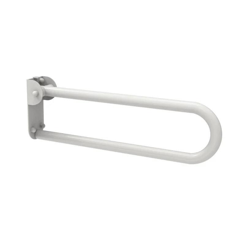 Maniglione Bagno Doccia Pieghevole Ribaltabile 53cm, Acciaio Inossidabile, Supporto di Sicurezza, Piastra a Muro con Fori, Anziani e Disabili