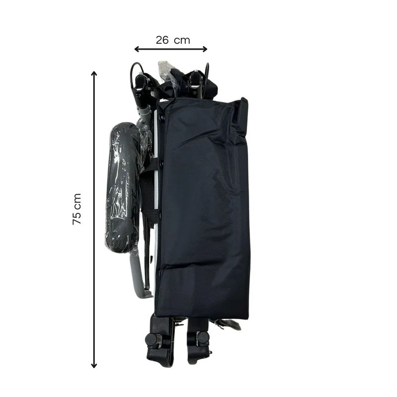 Sedia a rotelle da transito dimensioni ridotte ideale per interni e luoghi stretti - Larghezza seduta 45cm