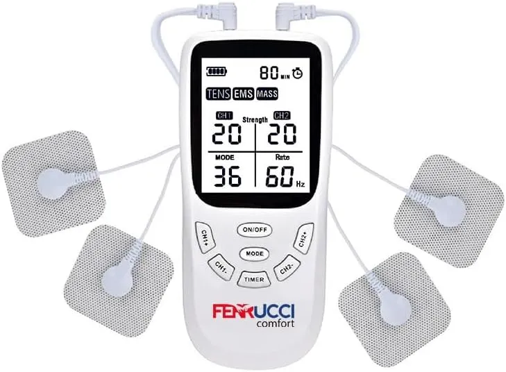 Elettrostimolatore Muscolare TENS, EMS, Massaggiatore 3-in-1, 4 Pads Inclusi, per Sollievo dal Dolore, Relax, 36 mobalità, 20 livelli di intensità, Trattamento Schiena, Collo, Articolazioni, Sciatica