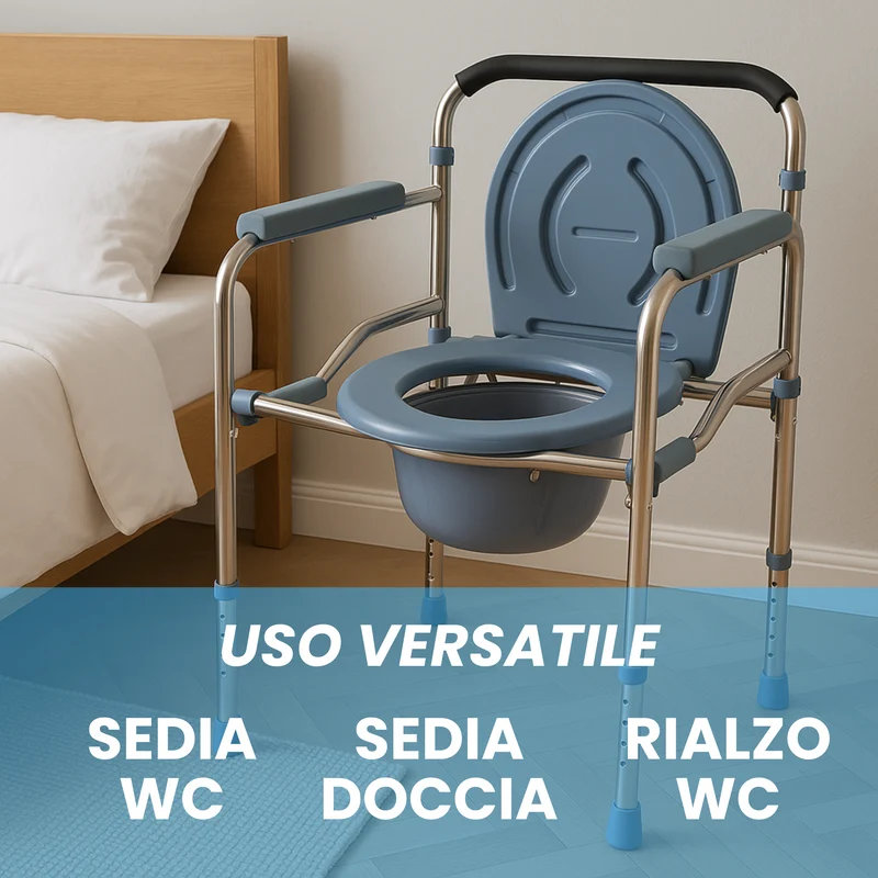 Sedia comoda 4 funzioni in 1 - Rialzo WC e sedile per Doccia