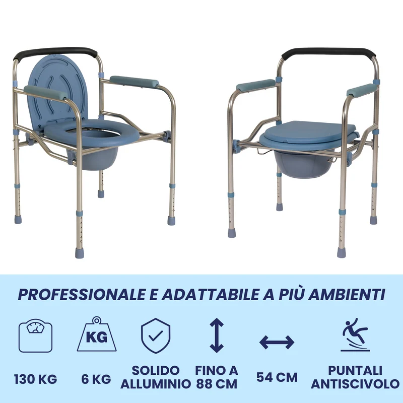 Sedia comoda 4 funzioni in 1 - Rialzo WC e sedile per Doccia