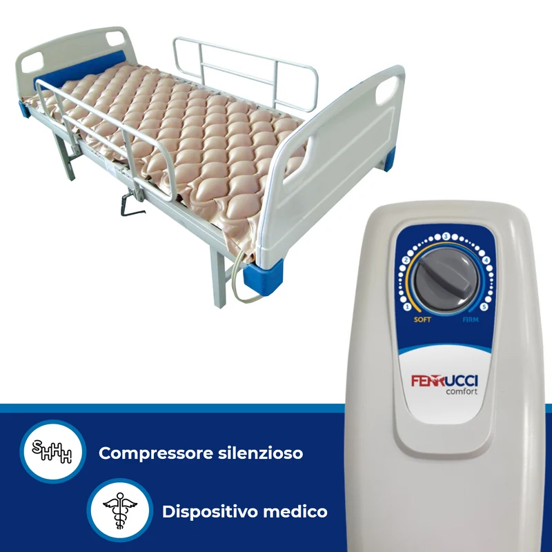 Materasso antidecubito FERRUCCI COMFORT con compressore a ciclo alternato - Dispositivo medico classe I Marcatura CE