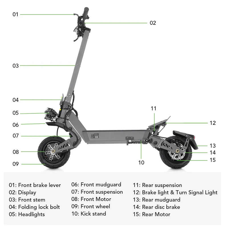 Trottinette électrique VIPCOO VS9 | 3600W 60V Trottinette électrique