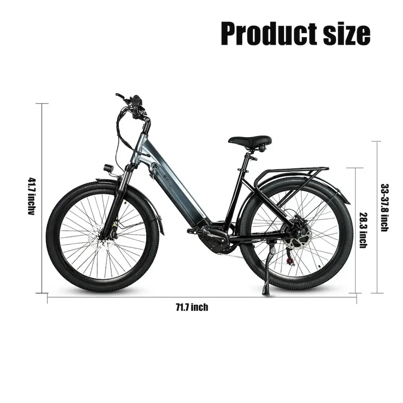 CMACEWHEEL L26 Ciclomotore Pendolare E bicicletta | Passo potente da 26 pollici attraverso la bici elettrica