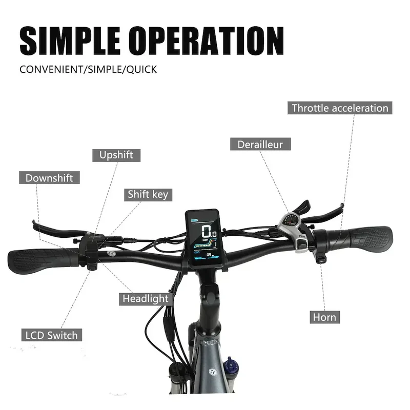 CMACEWHEEL L26 Ciclomotore Pendolare E bicicletta | Passo potente da 26 pollici attraverso la bici elettrica