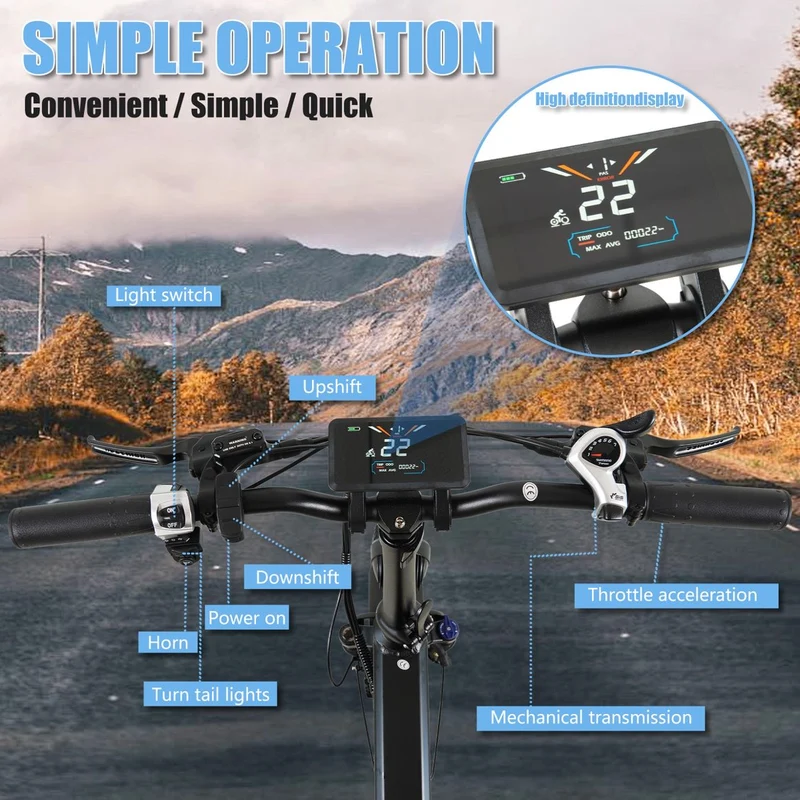 CMACEWHEEL RX20MAX Nuova E-bike 750W*2 Potente bicicletta elettrica a doppio motore 48V 18AH 20 pollici*4.0 Fat Tyre Ebike pieghevole