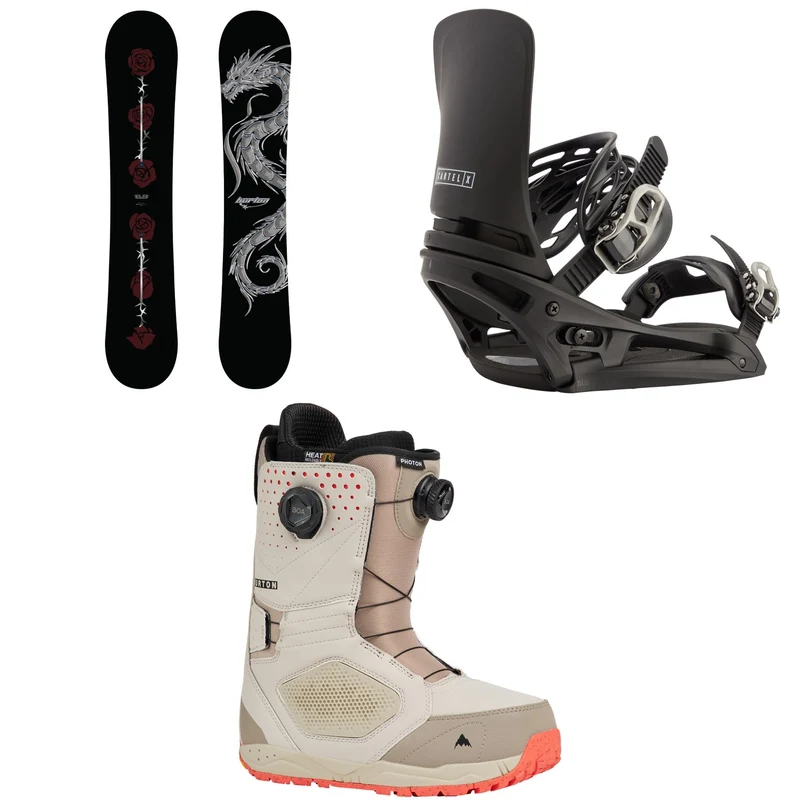 Burton Blossom Snowboard + Cartel X EST Snowboard Bindings + Photon Boa Snowboard Boots 2027