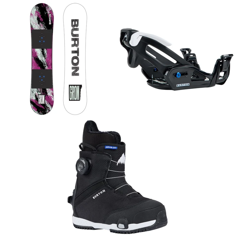 Burton Grom Snowboard + Step On Grom Snowboard Bindings + Step On Grom Snowboard Boots - Kids' 2027
