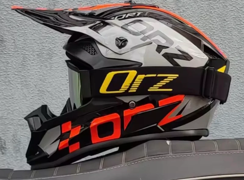 ORZ motorcycle helmet (off-road ) red/gunmetal