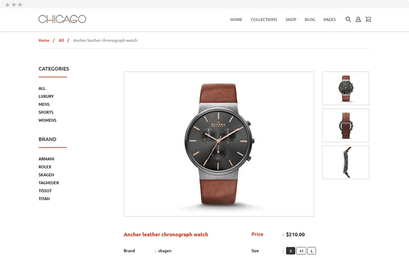 Watches Store Chicago Shopify Theme